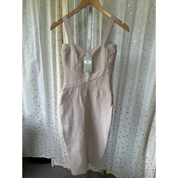 NWT Meilun Celebrity Bandage Bodycon Bandage Pencil Party Sexy Midi Dress XS - Picture 2 of 7